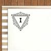 Printtoo Triangle Swirl Border I Alphabet Monogram Initial R-40 Self Inking Rubber Stamp Office