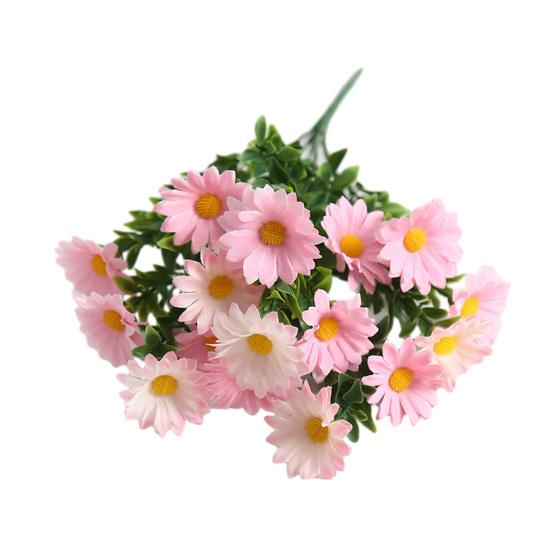 Искусственный цветок с зелеными листьями Реалистичный Устойчивый к УФ-лучам Поддельный шелковый букет цветов В помещении На открытом воздухе Сад Патио Балкон Домашнее украшение