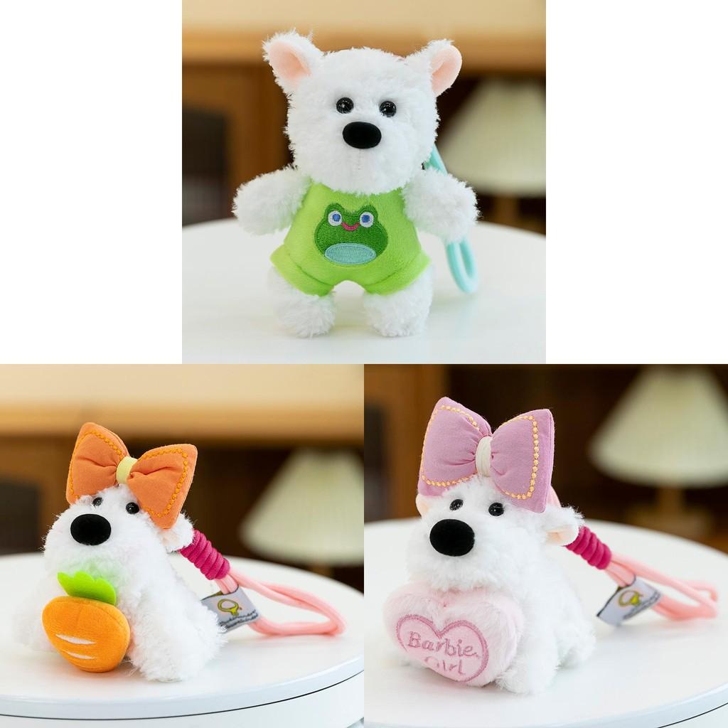 West White Highland Terrier Keychain Toy Cartoon Keyring Gift Animal Decoration
