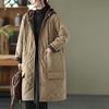 Women's Winter Diamond-pattern Hooded Literary Warm Coat, Loose and Casual Mid-length Quilted Thick Coat