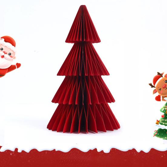 Сотовая Рождественская елка 3D Сотовая настольная центральная композиция Складная бумажная елочная игрушка для зимнего домашнего рождественского украшения для вечеринки