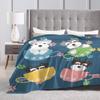 Cute Teacup Miniature Schnauzer Puppies Blankets Soft Warm Flannel Throw Blanket Bedspread for Bed Living room Picnic Home Sofa