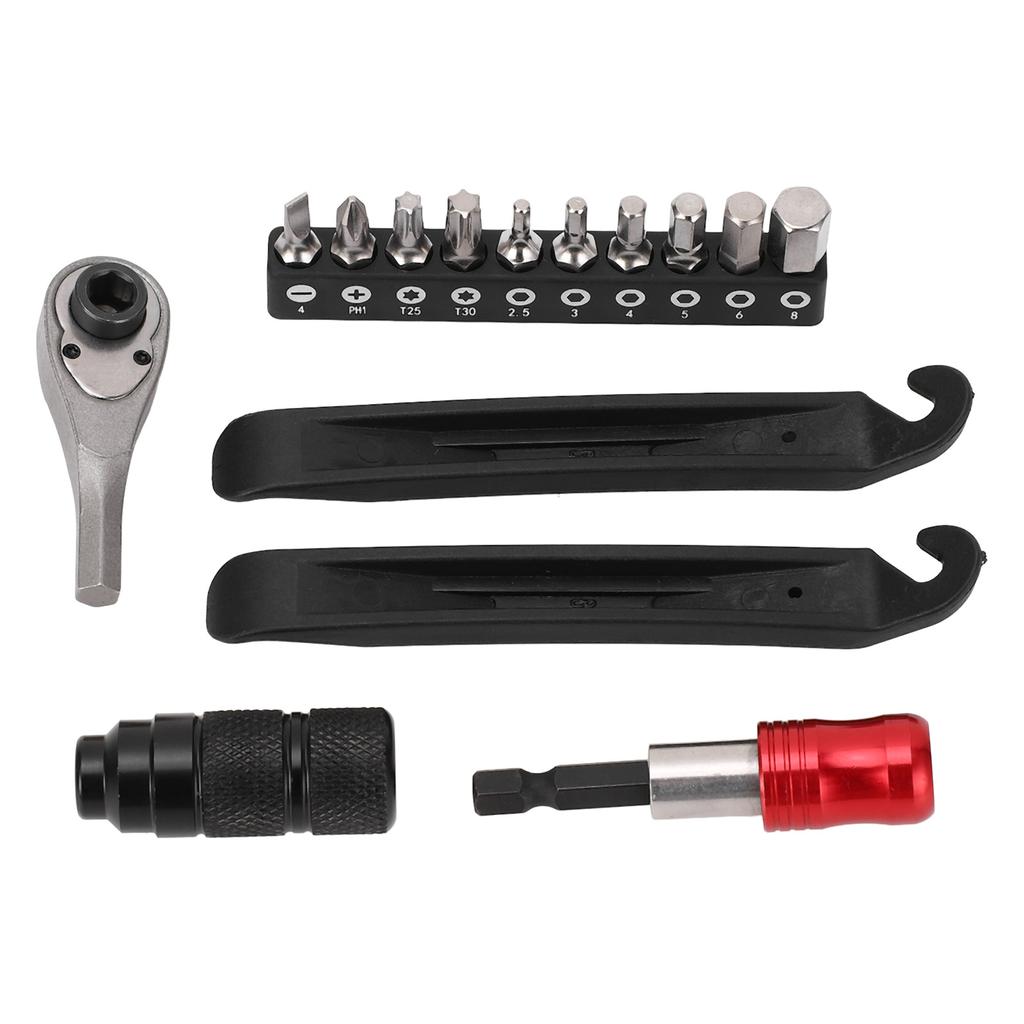 Bike Ratchet Socket Wrench Set Rustproof Metal 2 Way Adjustment Ratchet Wrench Repair Tool Kit with