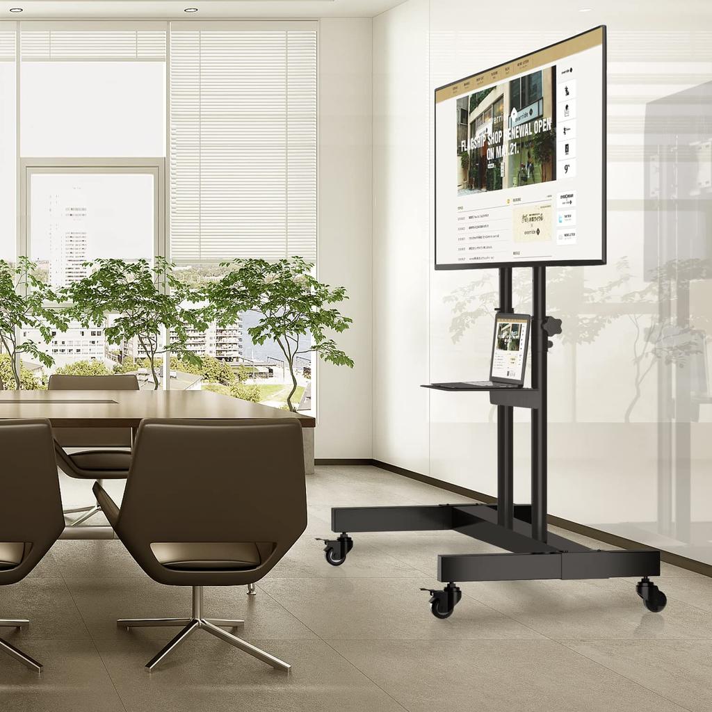 Rfiver TV Stand with TV High Double Support Compatible with Adjustable Includes Load Capacity Up To 40 Kg VESA600X400 Space For Use MT1005 Casters,