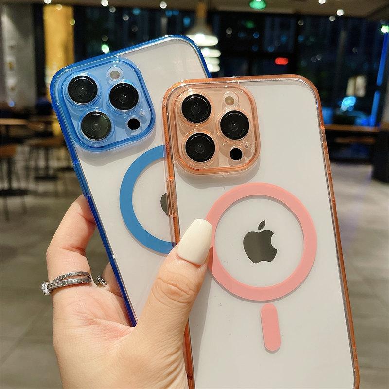 Роскошный прозрачный магнитный чехол для линз с диафрагмой и беспроводной зарядкой для iPhone 14 13 12 11 Pro Max, универсальный защитный чехол от падения