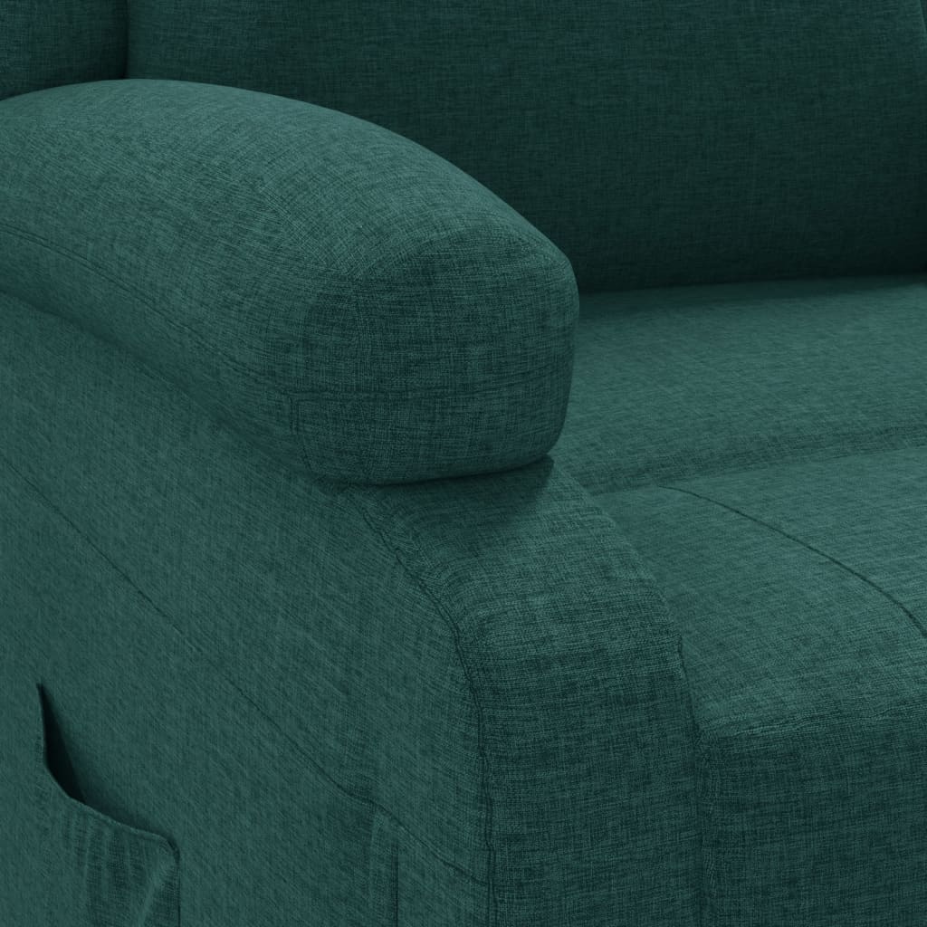 Electric Recliner Chair Dark Green Fabric