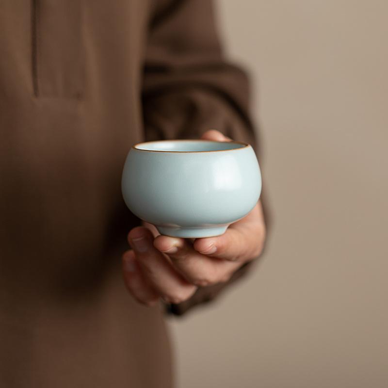 Ручная печь Тяньцин чайная чашка Бытовая керамическая чашка мастера Луоханя Одиночная чашка Чайный набор Чайное открытие может поднять чайную пиалу