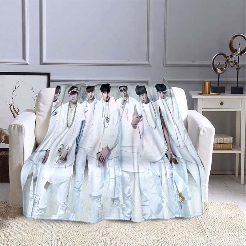 BTS Kpop Одеяло Плед Kpop Подарок Фланелевое Одеяло для Девочек-Подростков Взрослых Теплый Плюшевый Плед для Кровати Дивана Кушетки