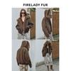 Fuzhien Chic Parka Women's Detachable Hooded Lamb Shearling Fur Jacket