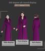 Women's Large Slim Fit Double-Breasted Wool Coat - Medium-Length, Knee-Length, Woolen Collar, High-End Design