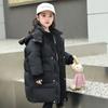 Детская куртка-пуховик, средней длины, модная, хлопковая куртка для мальчиков, зимнее толстое теплое пальто для девочек