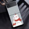 Case For Samsung Galaxy Z Flip 3 4 5G Black Hard PC Phone Housing Z flip4 Luxury Segmented Cover Christmas Cartoon