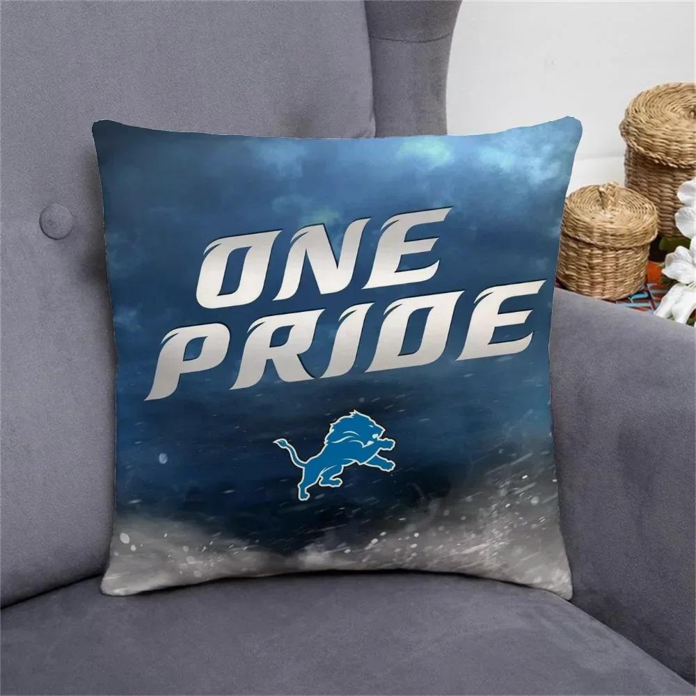 Декоративные Наволочки 40x40 Подушки для Гостиной Detroit LionS Чехлы на Подушки Декоративный Чехол на Подушку Дивана Короткий Плюш Кровать