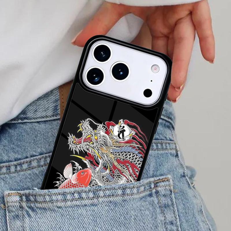 Чехол для телефона в японском стиле с драконом для iPhone 16e 15 14 13 12 17 Pro Max Plus Air 17pro Чехол Coque