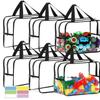 3Pcs Waterproof Transparent PVC Storage Bag Beach Toy Bag Puzzle Building Block Organizer Clear Bag Multi-Purpose Storage
