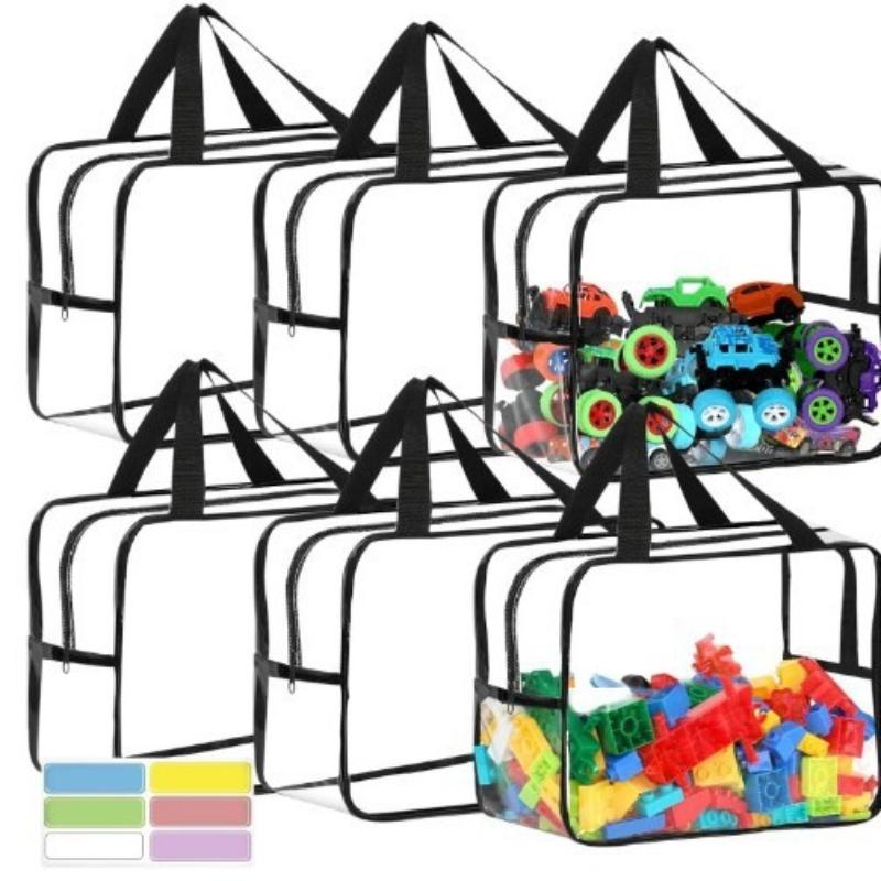 3Pcs Waterproof Transparent PVC Storage Bag Beach Toy Bag Puzzle Building Block Organizer Clear Bag Multi-Purpose Storage