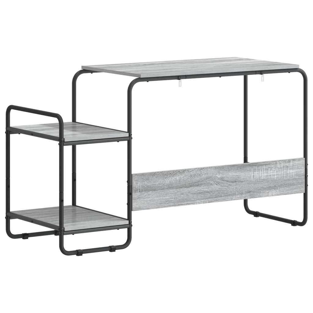 Desk with Storage Space Sonoma Grey 131.5 x 50 x 75.5 cm