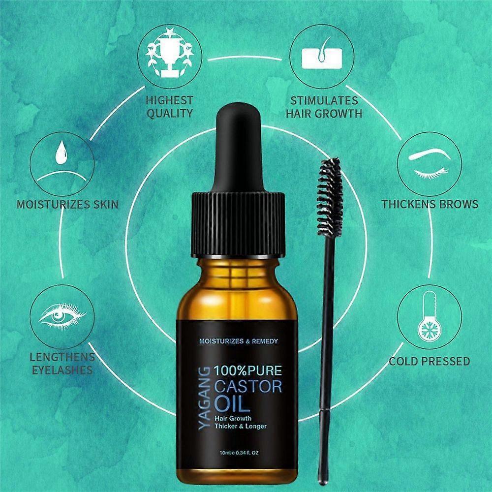New Pure Organic Castor Oil For Eyelashes Eyebrow Hair Growth Body Care Oil