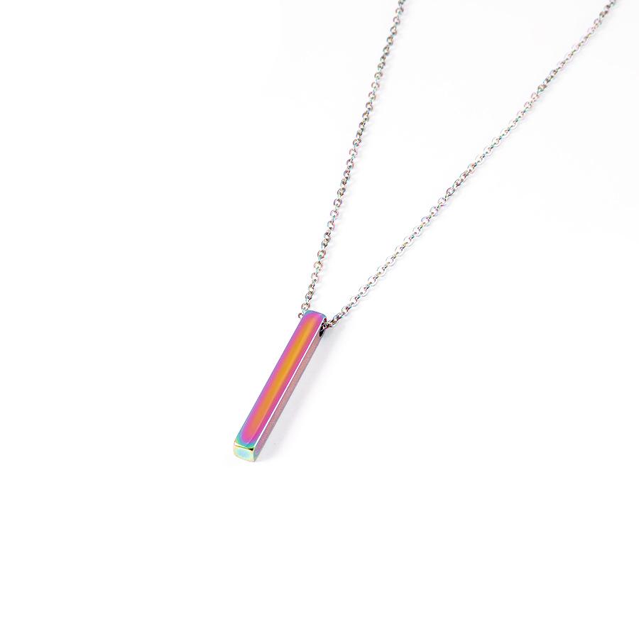 Customizable 3D Mirrored Stainless Steel Cylinder Necklace