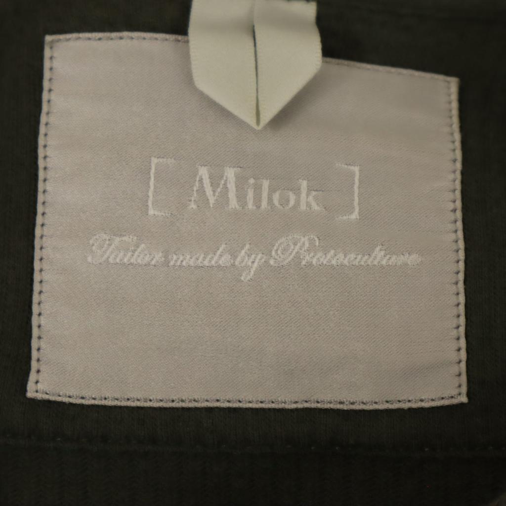 Milok сделано в Японии рукав 7 минут вырез Генри 44 зеленый Мужской Б/У