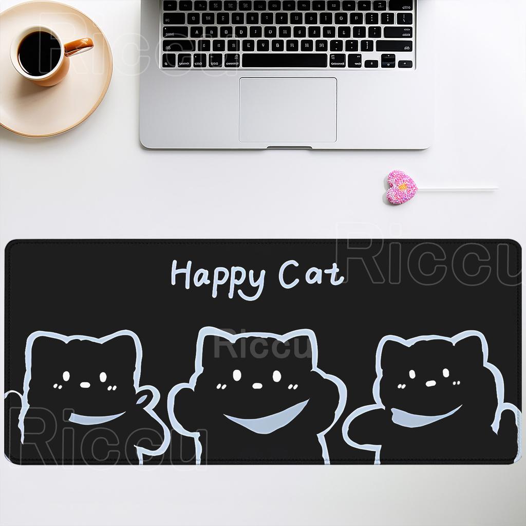 Cute Black Cats Mouse Pad Cartoon Art Design Gaming office Accessories Clouds Mousepad Gamer HD print Computer overlock Desk Mat