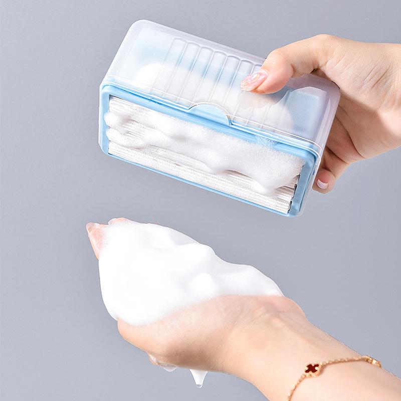 New Roller Type Box Soap Dish Holder Blue Multifunctional Portable Plastic Draining Storage Container Toliet Bathroom Gadgets