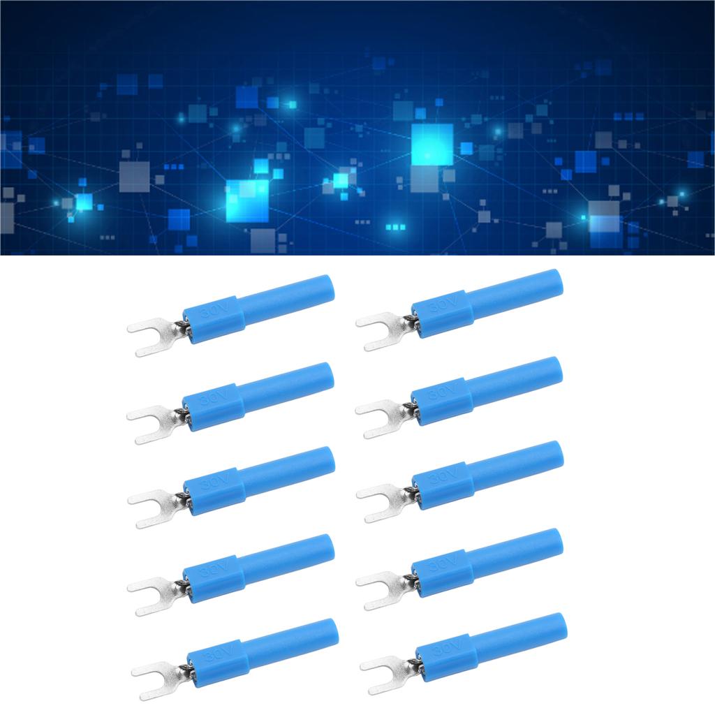 10pcs 4mm Fork Spade Wire Connectors U Type Electrical Crimp Terminal for Testing Multimeter