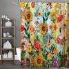Весенняя красочная шторка для душа с цветами, Декоративная шторка для душа для ванной комнаты, Водонепроницаемая шторка для душа с крючками