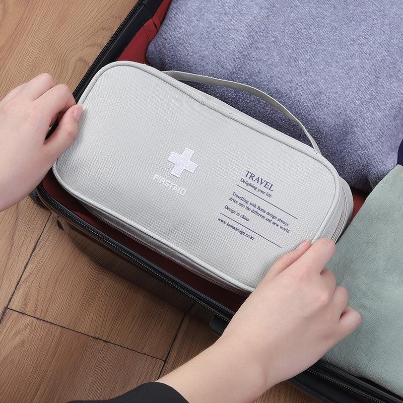 Portable Emergency Medical Kit: Compact Storage Bag for Home, Travel, and Business Trips.