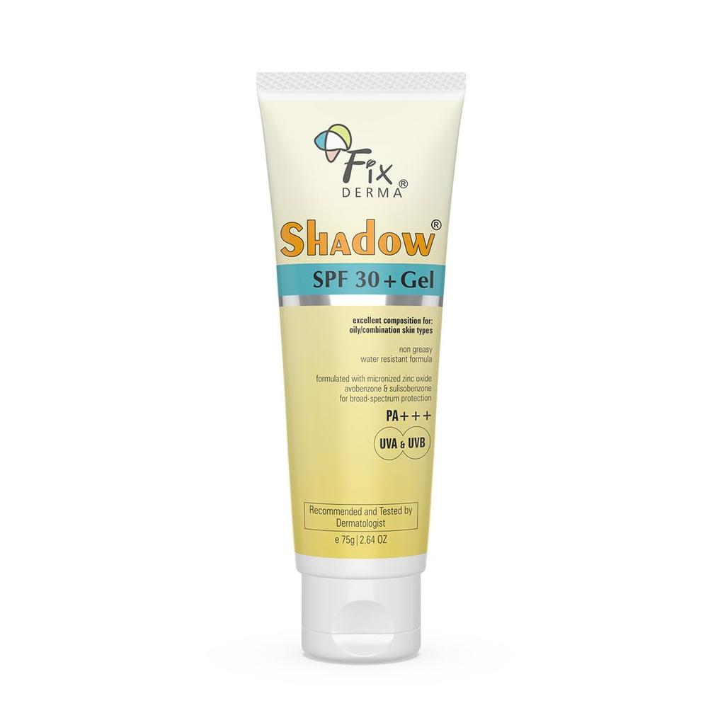 Fixderma Гель-солнцезащитное Shadow SPF 30+ PA+++ Широкий спектр защиты от UVA и UVB для всех типов кожи | Не оставляет белых следов и водостойкий I