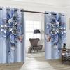 2 шт. 3D цифровая печать ретро синие садовые цветы цифровая печать занавески для гостиной шторы с люверсами верхние шторы для гостиной