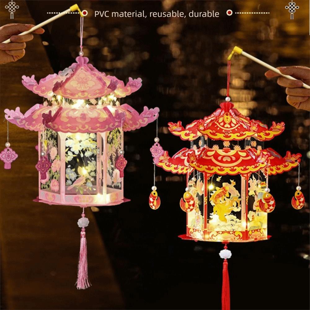 Handheld Chinese Lantern DIY Assembly Handheld Lantern Gifts Palace Lantern Mid-Autumn Festival