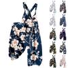 Women's Romper Floral Print Casual Loose Cotton Linen Overalls