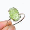 Natural Raw Green Tourmaline Gemstone 925 Sterling Silver Ring Size 8 US, Gift