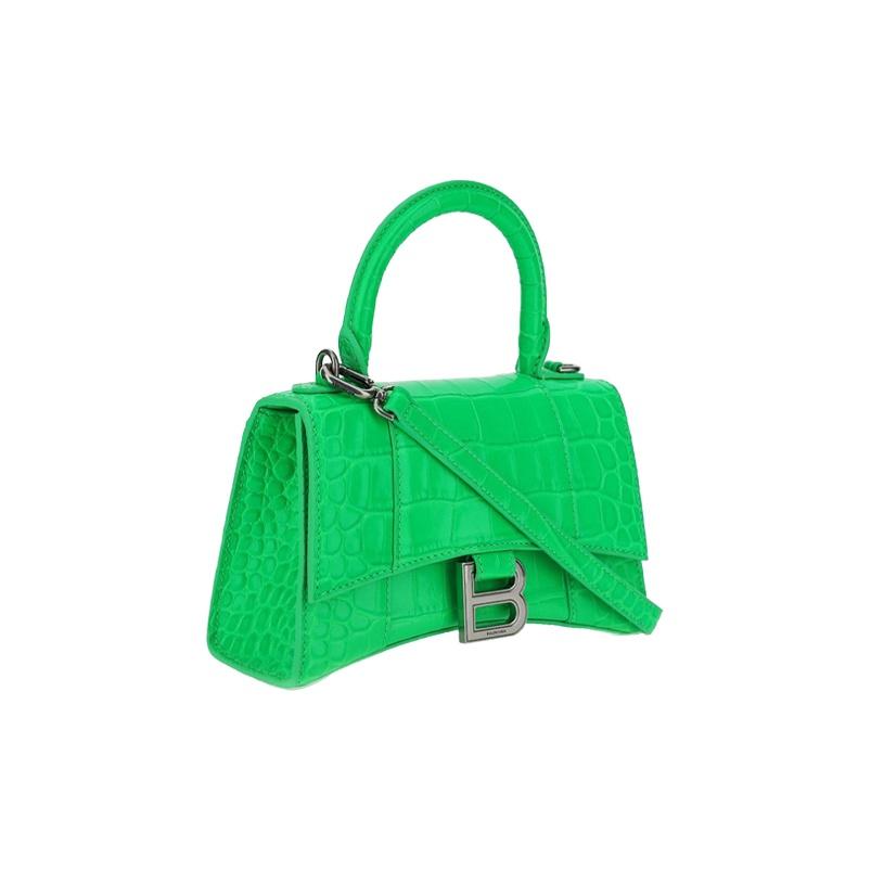 Balenciaga Xs Hourglass Сумка с верхней ручкой Флуоро-зеленый Женская Сумка с верхней ручкой 592833-1LR6Y-3810