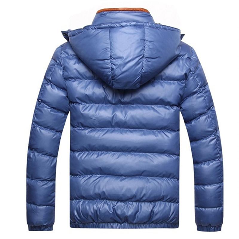 Winter Men's Hooded Parkas Thick Warm Casual Outwear Male Patchwork Fashion Padded Jackets Hat Detachable Slim Parkas Coats Man