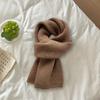 Knitting Scarf Solid Color Thickened Warm Women Scarf Cold Weather Thermal Neck Wrap Casual Outfit Scarf