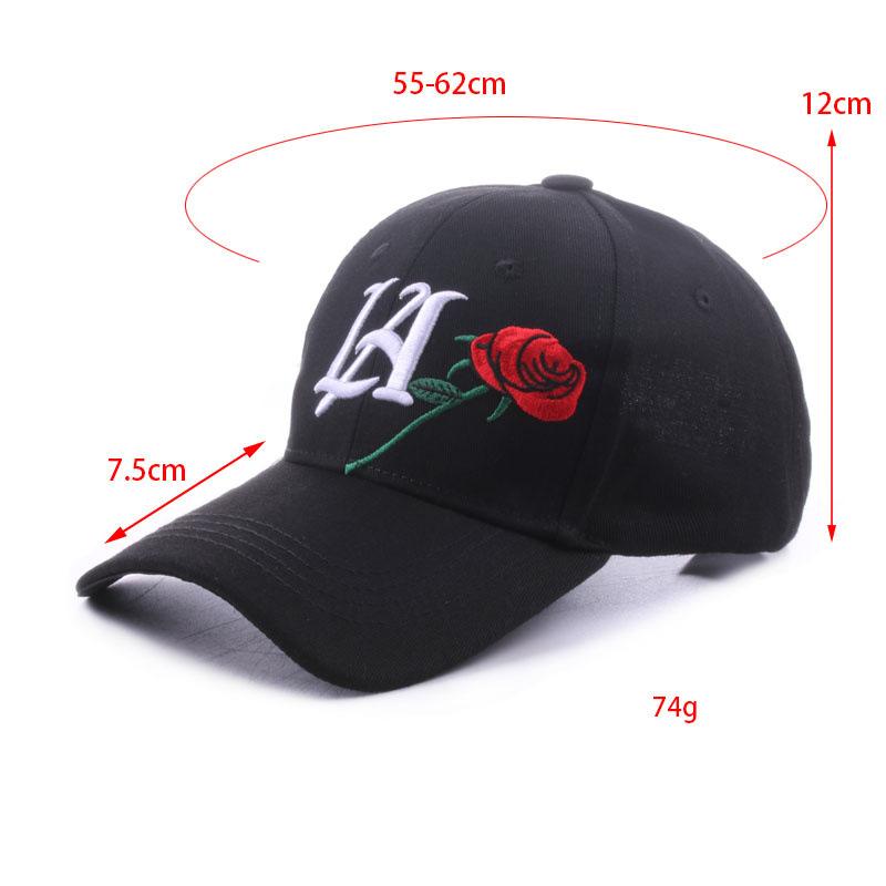 Женская Бейсболка La Rose с Вышивкой Для Уличного Использования Регулируемая Повседневная Кепка Кепки от Солнца Спортивная Модная Кепка Романтический Подарок Спортивные Для Мужчин И