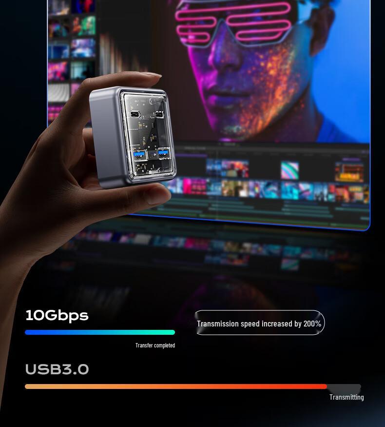Многопортовый концентратор быстрой зарядки Orico MH4UC с прямым подключением и поддержкой U-дисков для настольного компьютера, ноутбука и планшета, порт TC.