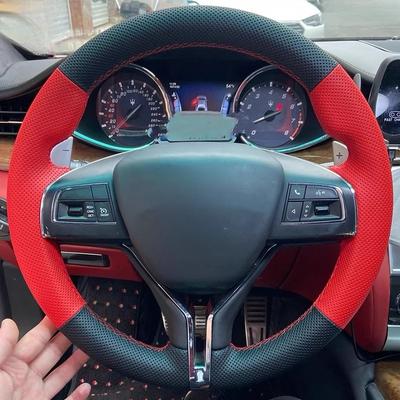 Ручная прошивка нескользящая черная красная кожаная чехол на руль автомобиля для Maserati President Ghibli Levante Автозапчасти