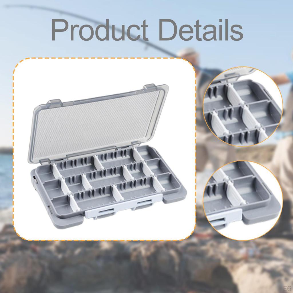 Bait Box Lure Case Double Sided Portable Holder Fishing Tackle Box, Sequin Storage for Camping