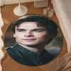Two Men In Suits Damon Round Rug for Livingroom,Bedroom, Palyroom, Chair Rug, Area rug, Circle Carpet, Large Size Decor Fan Christmas gift
