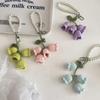 Wool Crocheted Orchid Key Ring Bag Pendant Knitted Bag Pendant Creative Knitted Key Ring Bag