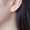 Серьги-подвески с кисточками из стерлингового серебра 925 пробы, 8 см - Цепочка для ушей в корейском/японском стиле