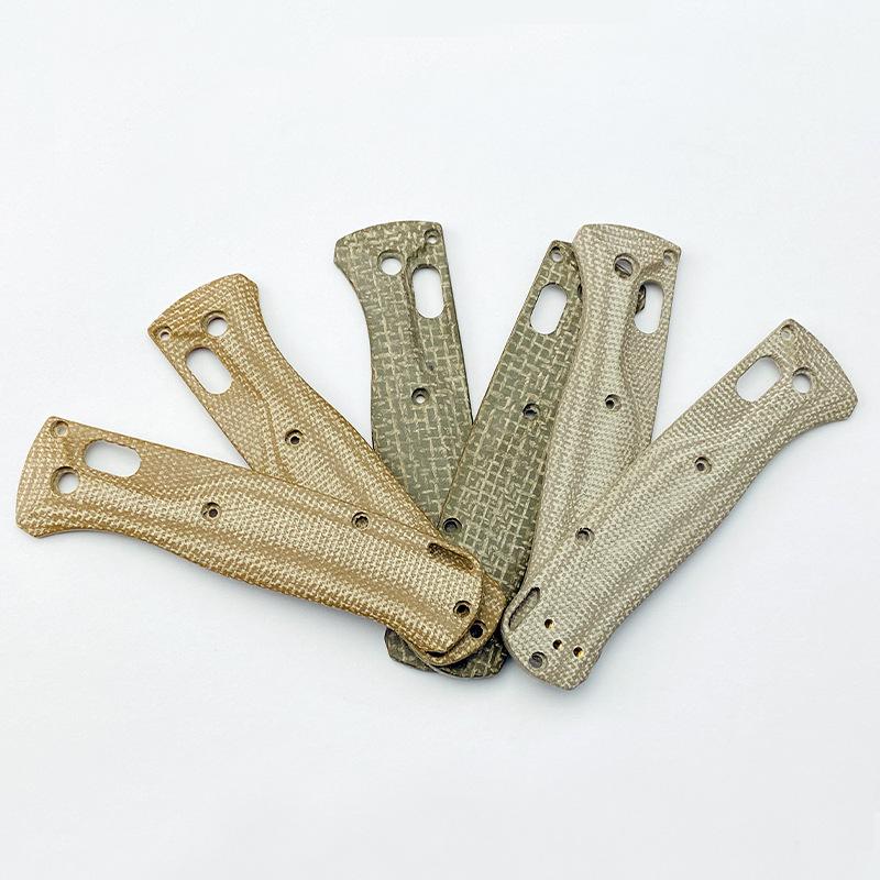1Pair Micarta Material Folding Knife Handle Patches Scales Grips for Bugout 535 Knives DIY Making Accessory Shank Part