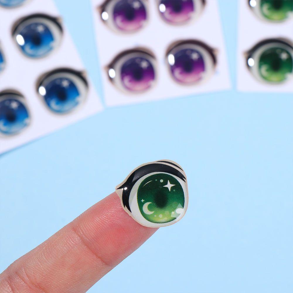 Стеклянные и лунные кристаллы, наклейки с мультяшными глазами, орган, паста, чипсы для глаз, бумажная аниме-статуэтка, кукла