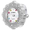 Ring Watch Ladies Free Size Cute 3ATM Waterproof Ring Watch Analog Silver Ladies Fashion Accessory