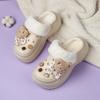 Модные зимние тапочки на платформе из бархата для женщин, модные повседневные белые меховые женские сабо, теплые плюшевые тапочки для женщин