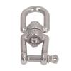 Double Jaw Shackle Professional Heavy Duty 304 Stainless Steel Rolling Shackle Device for Swing Climbing Rope 5mm 0.20in