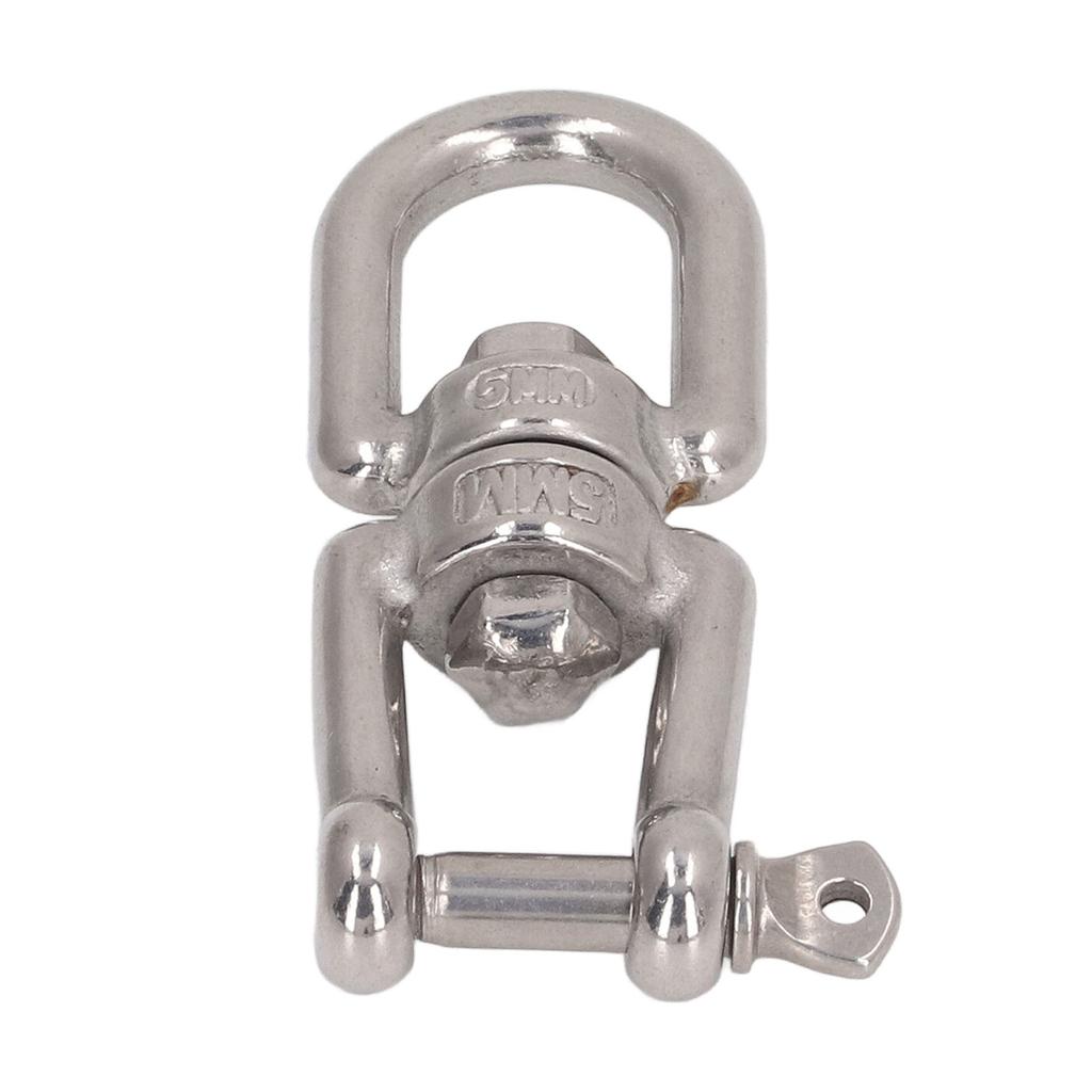 Double Jaw Shackle Professional Heavy Duty 304 Stainless Steel Rolling Shackle Device for Swing Climbing Rope 5mm 0.20in
